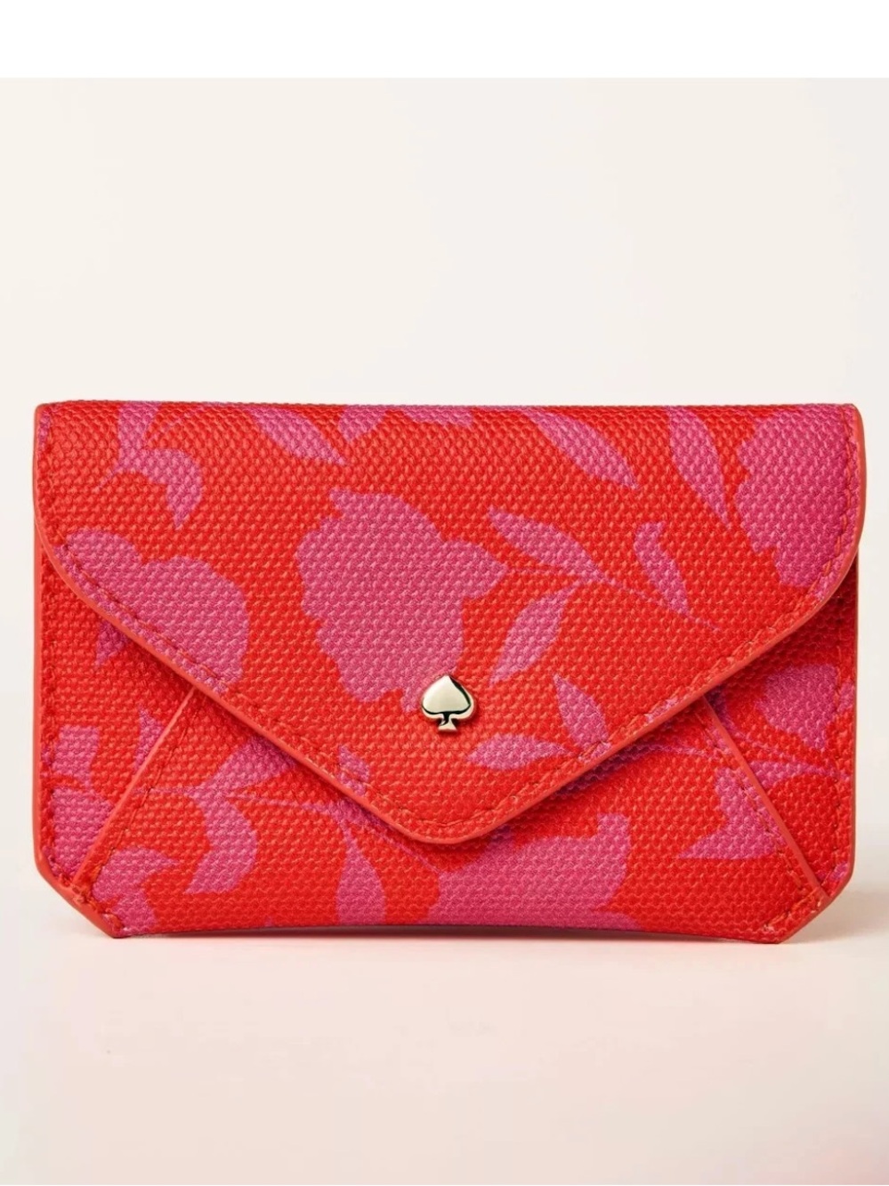 kate spade Red and Pink Floral Envelope Clutch